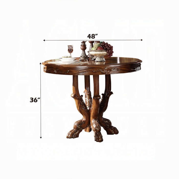 Floor Trader Jackson 12160-62 5 pc Astoria grand welliver dresden cherry oak finish wood 48" round counter height dining table set