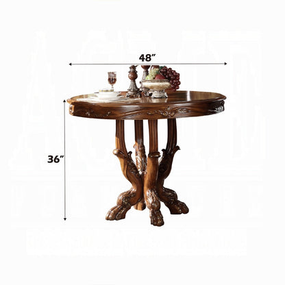 Floor Trader Jackson 12160-62 5 pc Astoria grand welliver dresden cherry oak finish wood 48" round counter height dining table set