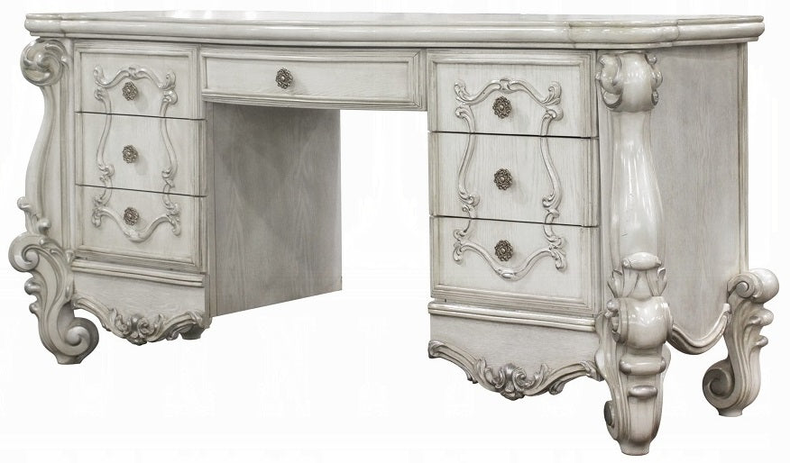 Floor Trader Jackson 21137-38-34 3 pc Astoria grand welton versailles bone white finish wood bedroom make up vanity