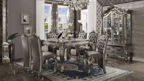 Floor Trader Jackson 66835-37 7 pc Astoria grand merrydale versailles antique platinum finish wood counter height dining table set