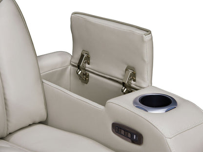 81641-SL Jazz Fortuner 2-Piece Ice Faux Leather Power Motion Sofa & Loveseat with Wireless Charging & LED