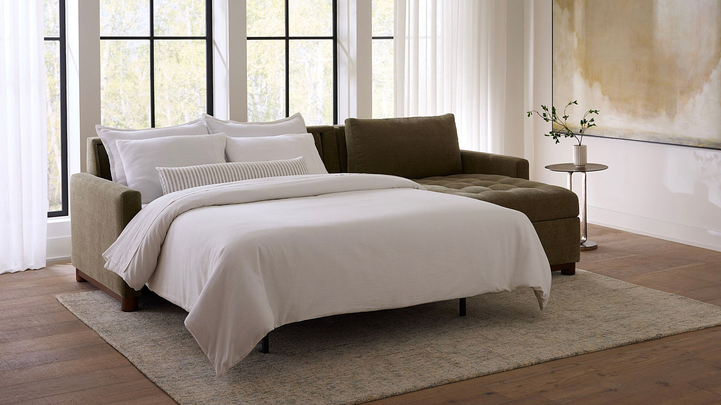 Reve Sleeper Sofa With Chaise (Bench Cushion)