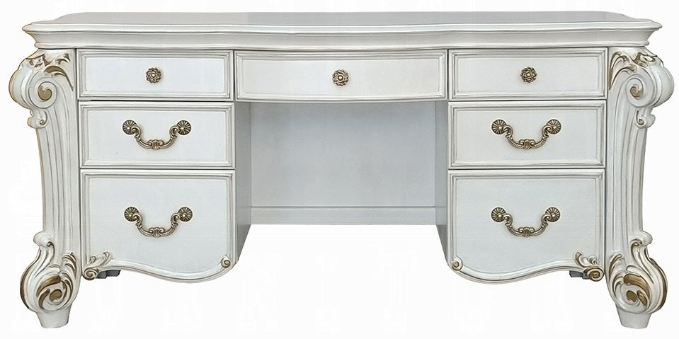 Floor Trader Jackson BD01507-08-1341 3 pc Vendome antique pearl finish wood bedroom make up vanity set