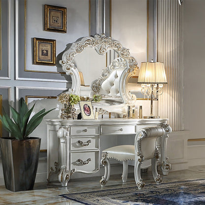 Floor Trader Jackson BD01507-08-1341 3 pc Vendome antique pearl finish wood bedroom make up vanity set