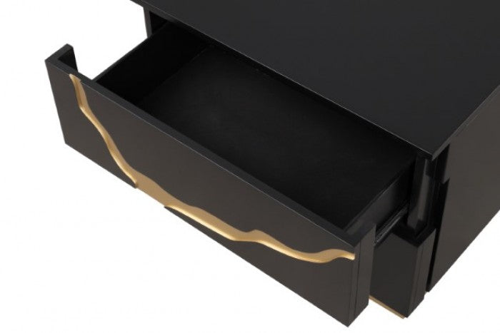 FM7425BK-G-4PC 4 pc goldsberg black and gold vein style finish wood contemporary queen bedroom set